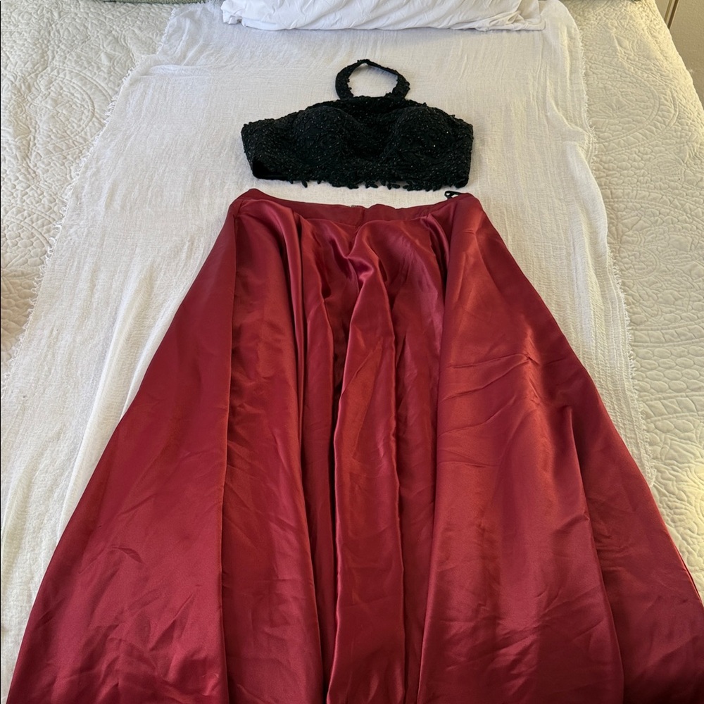 Chic Burgundy A-Line Skirt